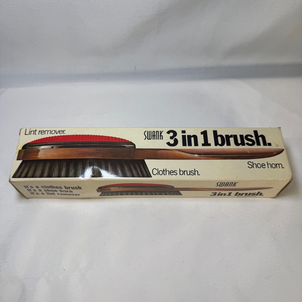Vintage Swank 3 in 1 Brush Clothes Brush Shoe Horn Lint Remover West Germany